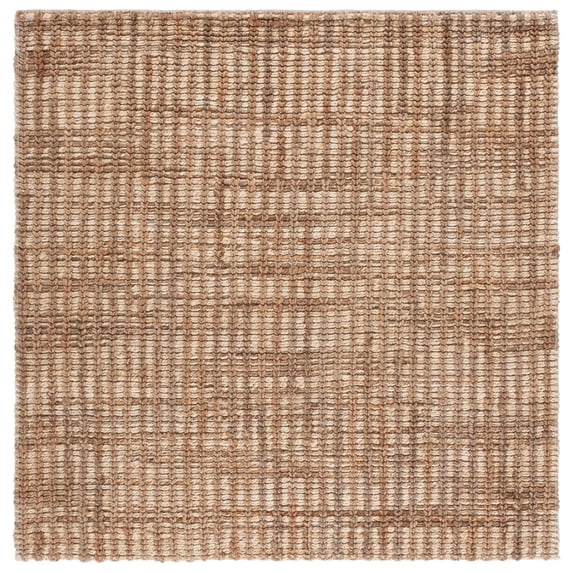 SAFAVIEH Natural Fiber Couture Seanna Solid Area Rug, Ivory/Natural, 6' x 6' Square