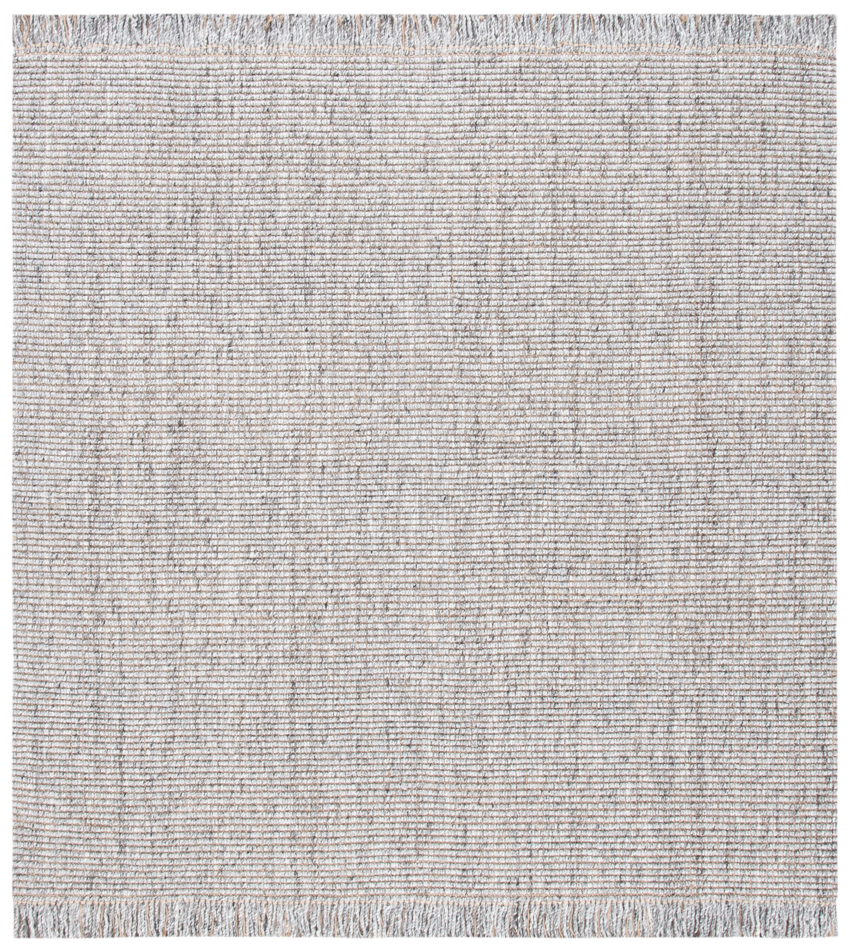 SAFAVIEH Natural Fiber Crawford Abstract Area Rug, Grey/Natural, 4' x 4' Square