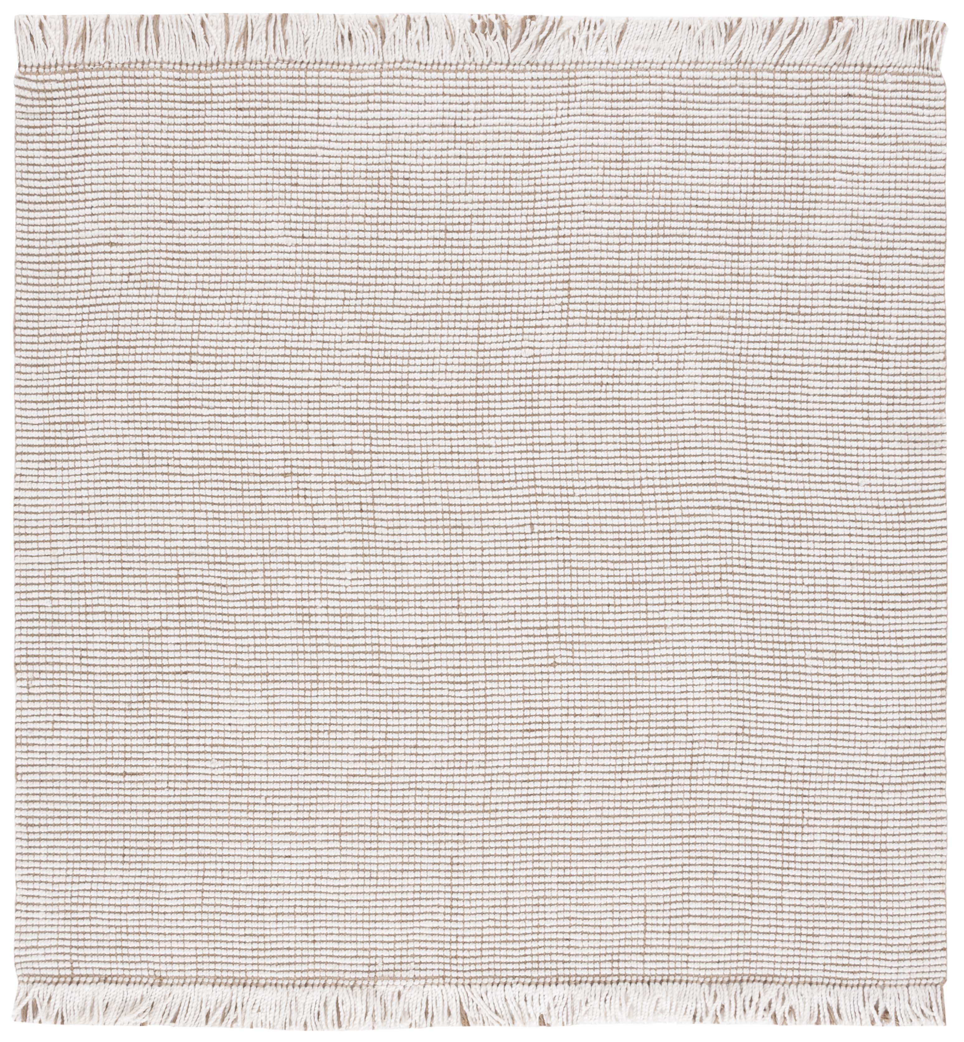 SAFAVIEH Natural Fiber Crawford Abstract Area Rug, Ivory/Natural, 6' x 6' Square