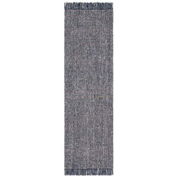SAFAVIEH Natural Fiber Crawford Abstract Runner Rug, Charcoal/Natural, 2'3" x 12'