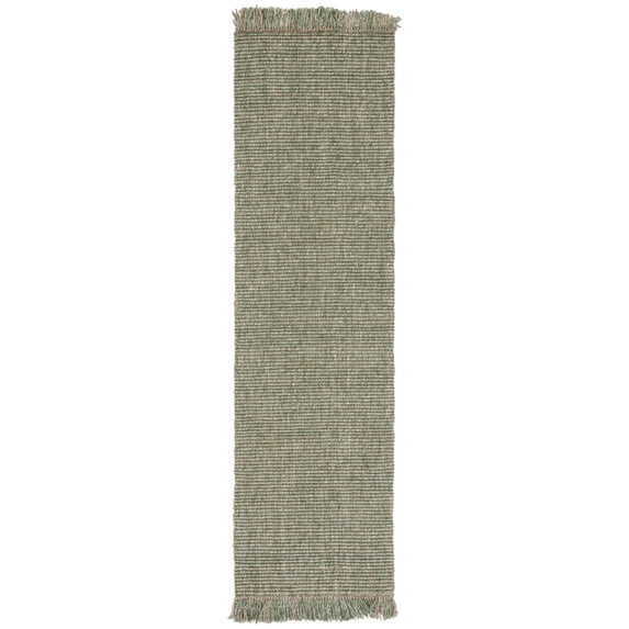 SAFAVIEH Natural Fiber Crawford Abstract Runner Rug, Green/Natural, 2'3" x 12'