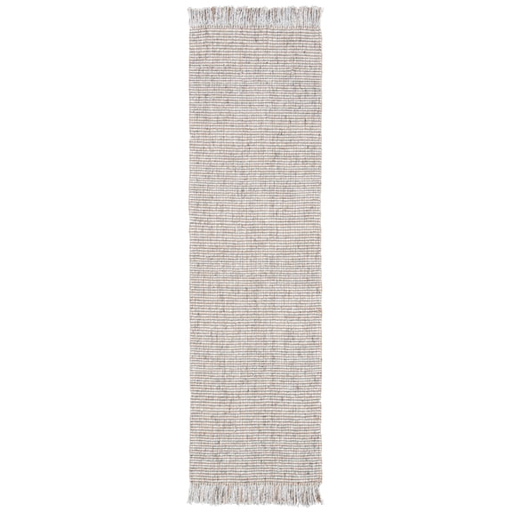 SAFAVIEH Natural Fiber Crawford Abstract Runner Rug, Silver/Natural, 2'3" x 20'