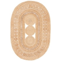 SAFAVIEH Natural Fiber Danica Geometric Area Rug, Natural, 5' x 7' Oval