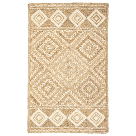 SAFAVIEH Natural Fiber Davina Geometric Area Rug, Natural/Ivory, 2'6" x 4'