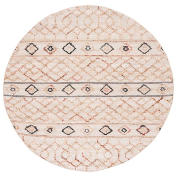SAFAVIEH Natural Fiber Deemer Geometric Area Rug, Natural/Ivory, 6' x 6' Round