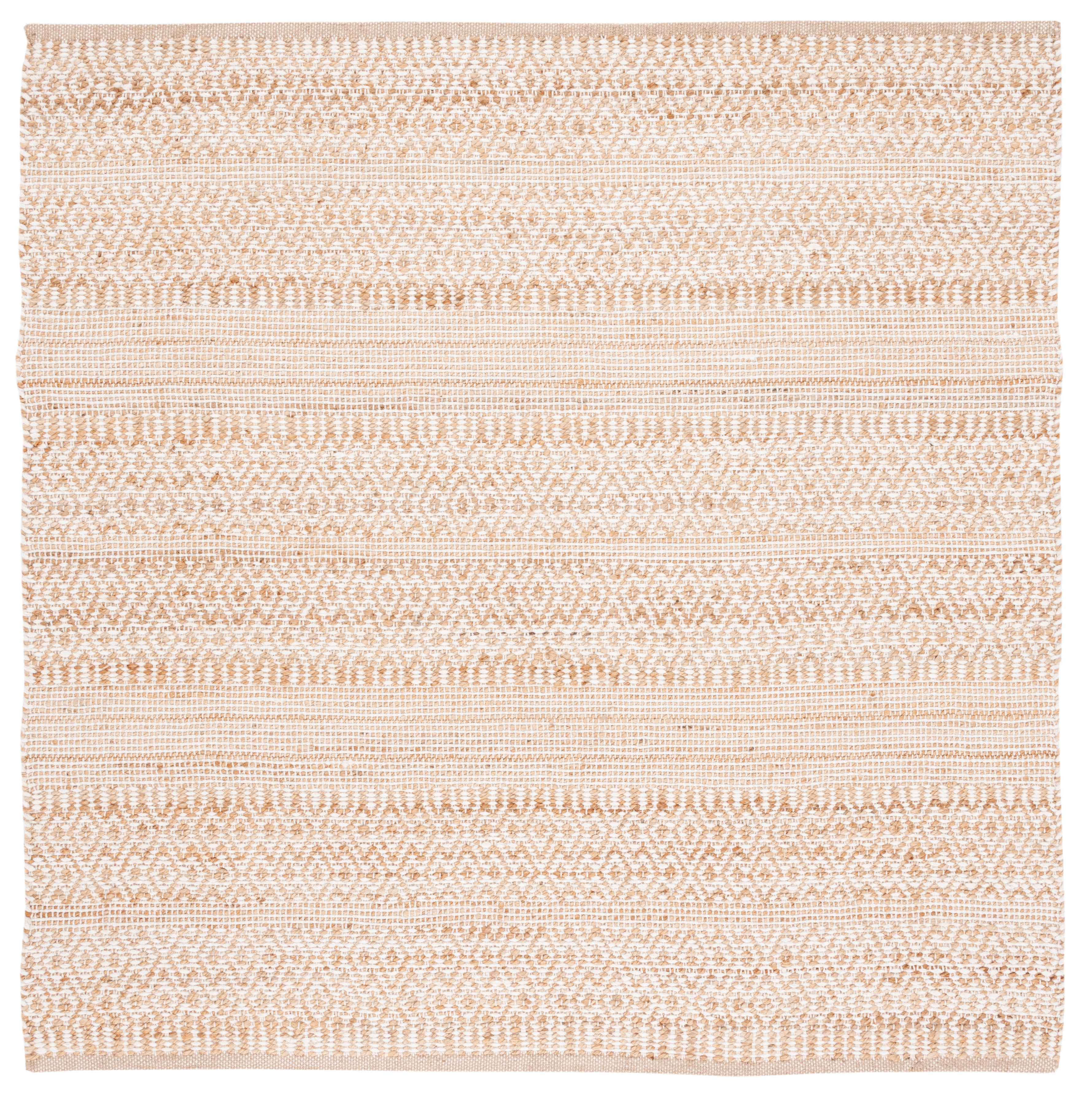 SAFAVIEH Natural Fiber Delice Geometric Area Rug, Natural/Ivory, 6' x 6' Square