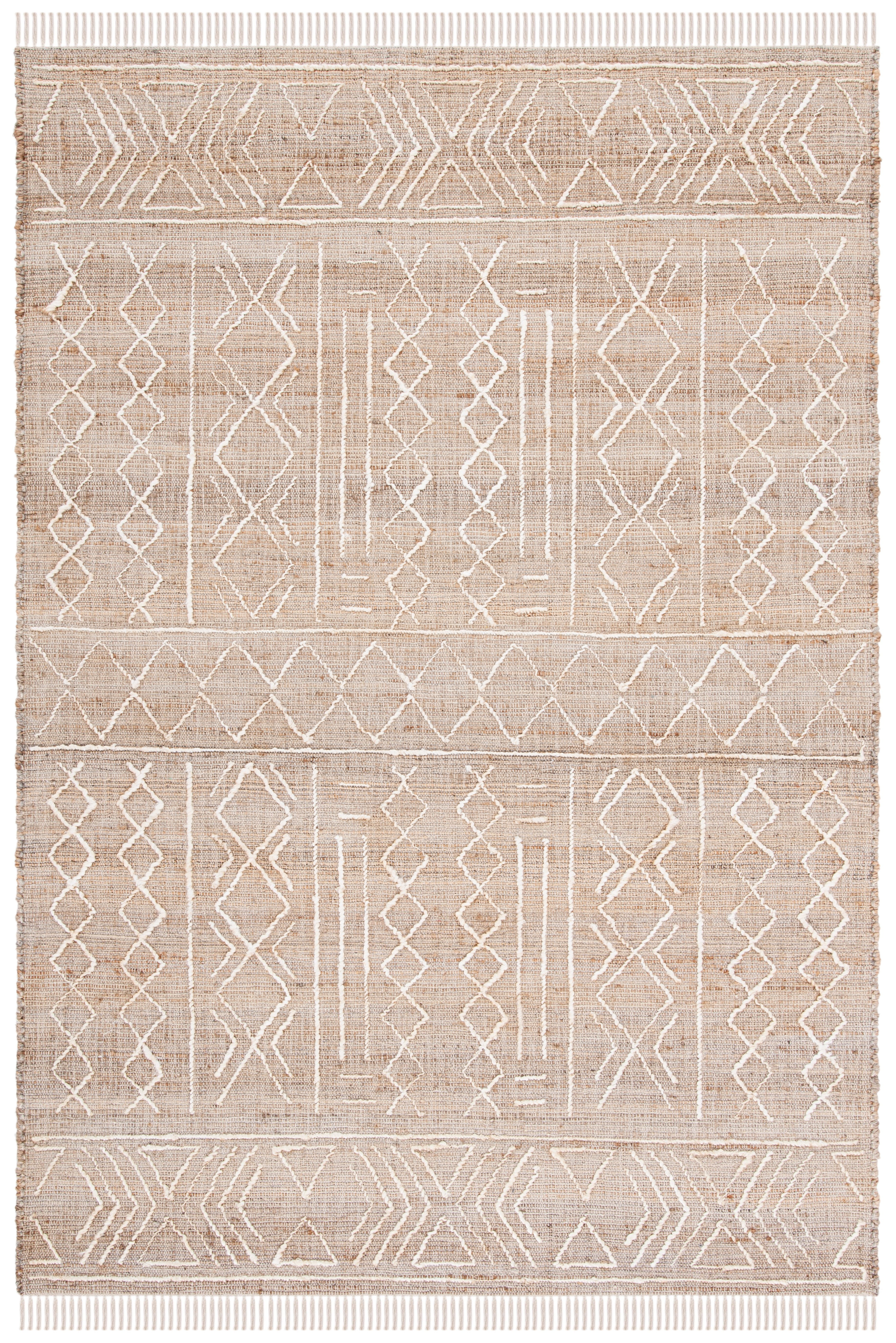 Ivory Cotton Hand-Knotted Non-Slip Rectangular Rug - 3' x 5'