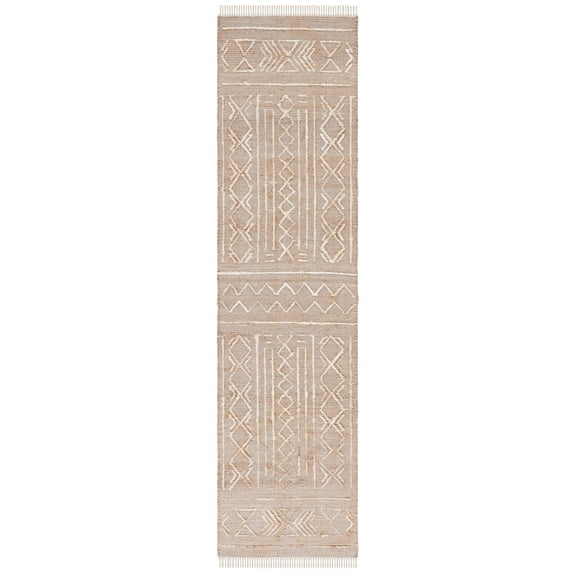 SAFAVIEH Natural Fiber Delicia Geometric Runner Rug, Natural/Ivory, 2'3" x 9'