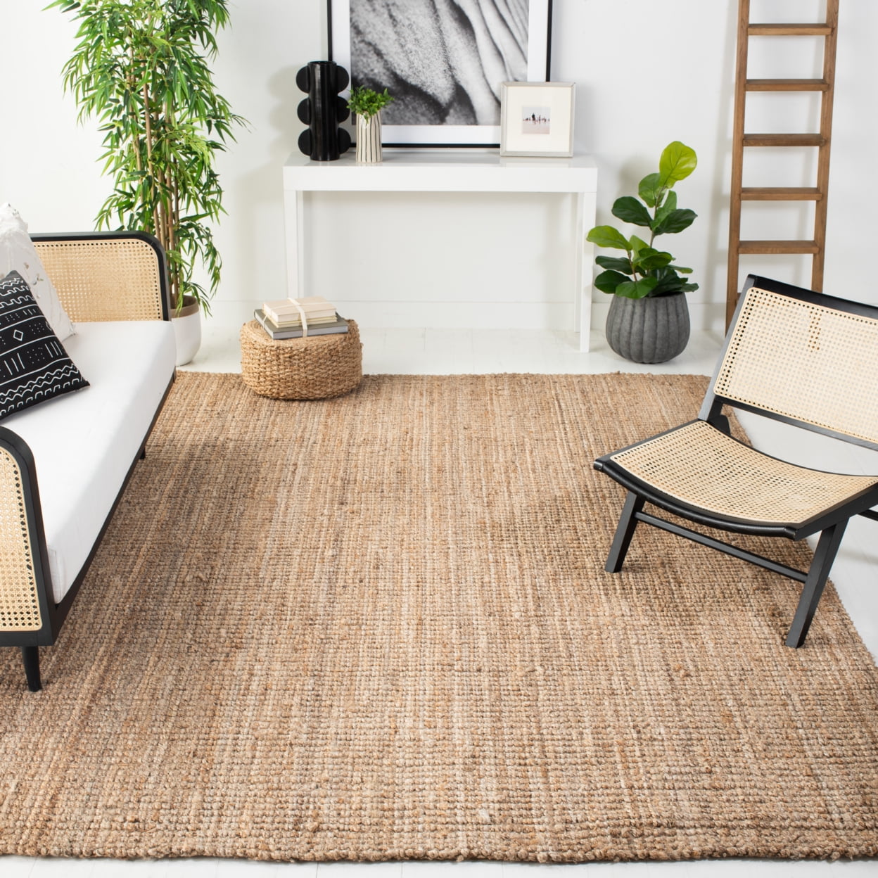 SAFAVIEH Natural Fiber Delmar Braided Jute Area Rug, Natural, 8' x 8' Round