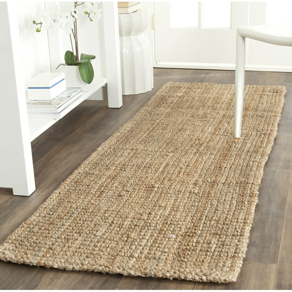 SAFAVIEH Natural Fiber Delmar Braided Jute Runner Rug, Natural, 2'3" x 19'