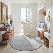 Safavieh Natural Fiber Delmar Solid Area Rug, Light Gray, 3' x 3' Round