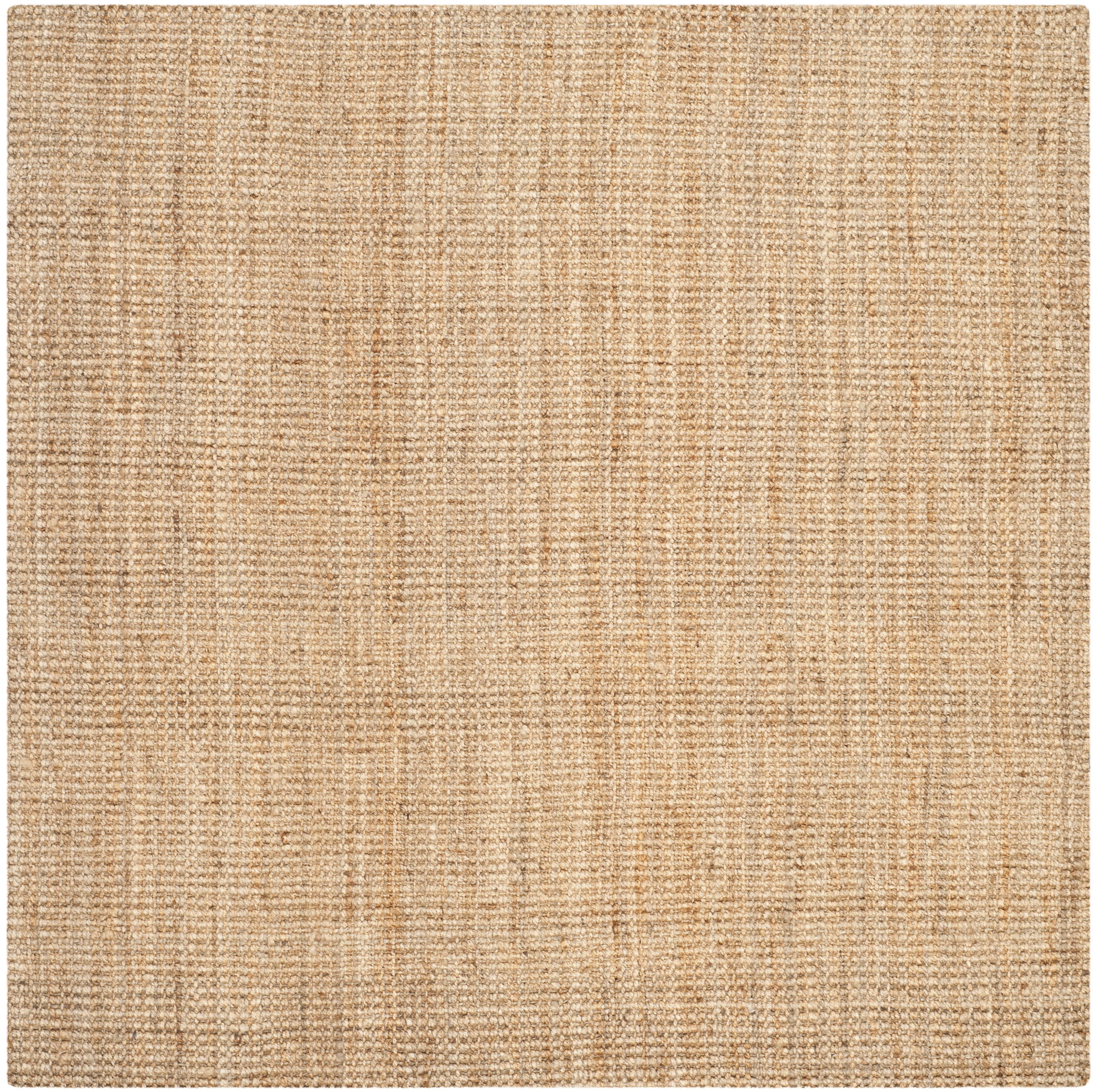 Handwoven Natural Jute Square Rug, 3' x 3', Natural