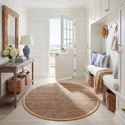 Safavieh Natural Fiber Delmar Solid Area Rug, Natural, 5' x 5' Round