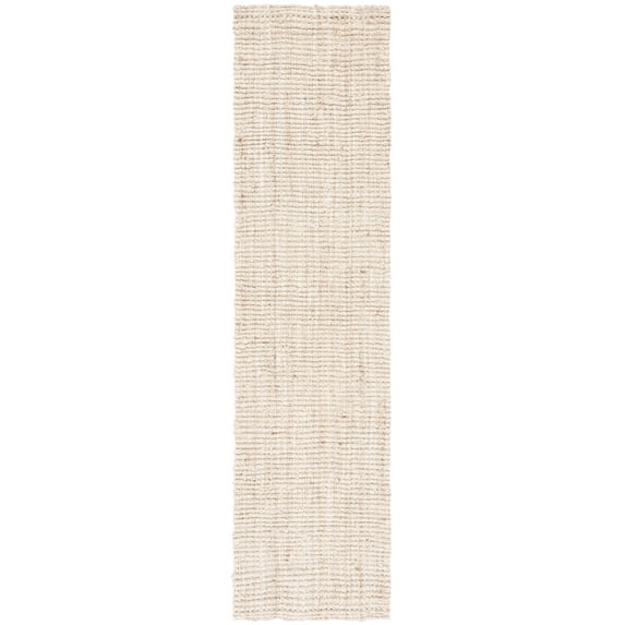SAFAVIEH Natural Fiber Delmar Solid Runner Rug, Bleach/Ivory, 2'3" x 11'
