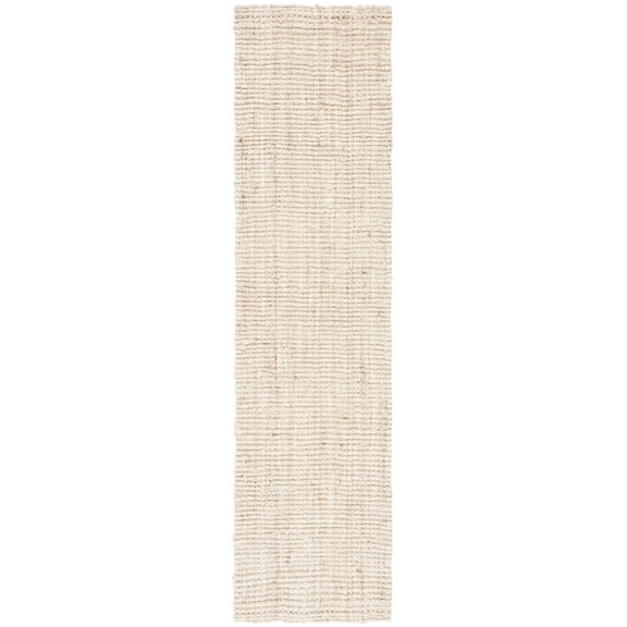 SAFAVIEH Natural Fiber Delmar Solid Runner Rug, Bleach/Ivory, 2'3" x 8'