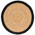 thumbnail image 1 of SAFAVIEH Natural Fiber Delroy Bordered Area Rug, Natural/Black, 6' x 6' Round, 1 of 8
