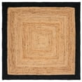 thumbnail image 1 of SAFAVIEH Natural Fiber Delroy Bordered Area Rug, Natural/Black, 6' x 6' Square, 1 of 8