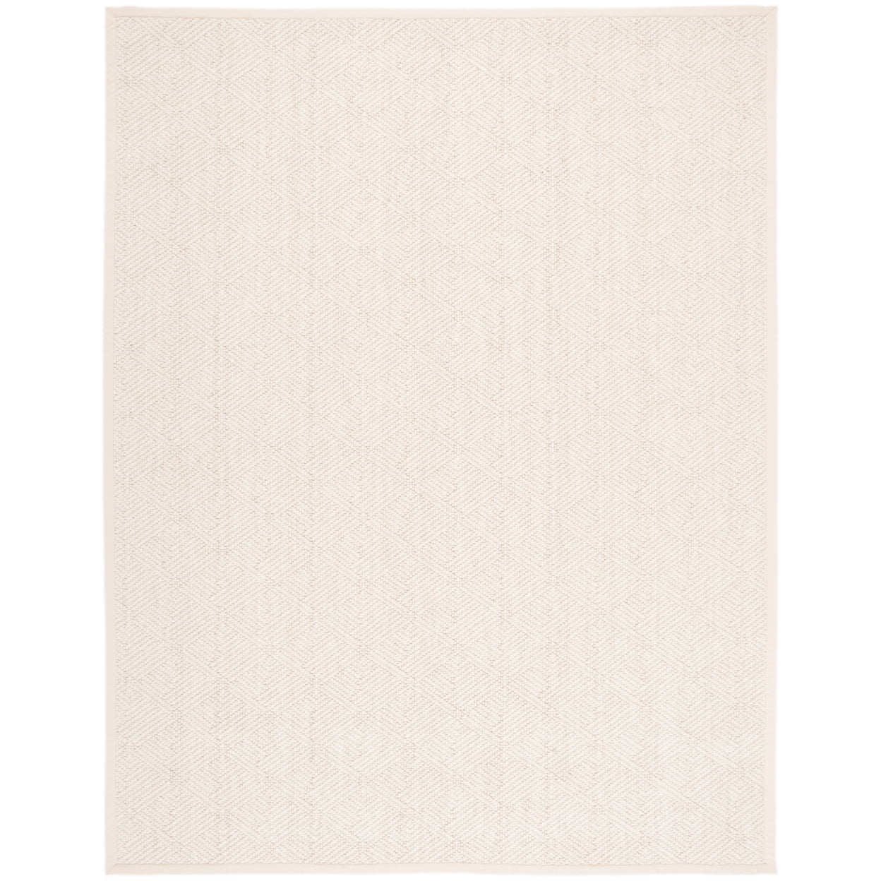 Ivory Geometric Flat Woven Wool 9' x 12' Area Rug