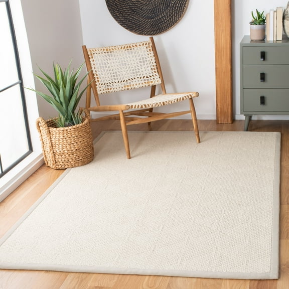 SAFAVIEH Natural Fiber Desi Geometric Diamonds Area Rug, Ivory, 5' x 8'