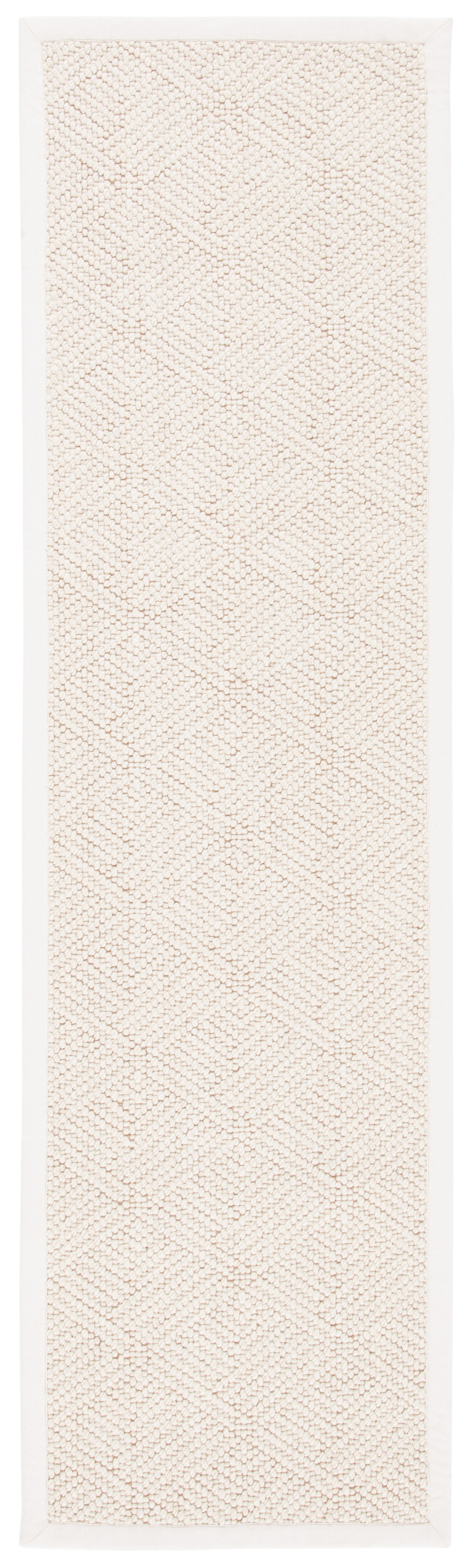 Ivory Flat Woven Wool and Jute Runner Rug