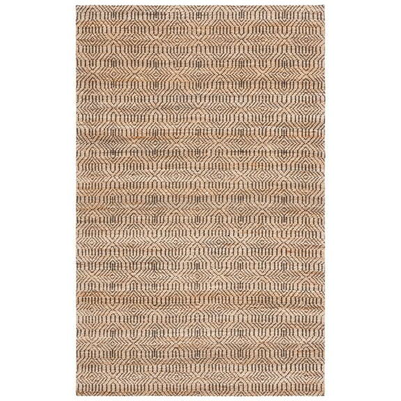 SAFAVIEH Natural Fiber Devan Geometric Area Rug, Natural/Black, 3' x 5'
