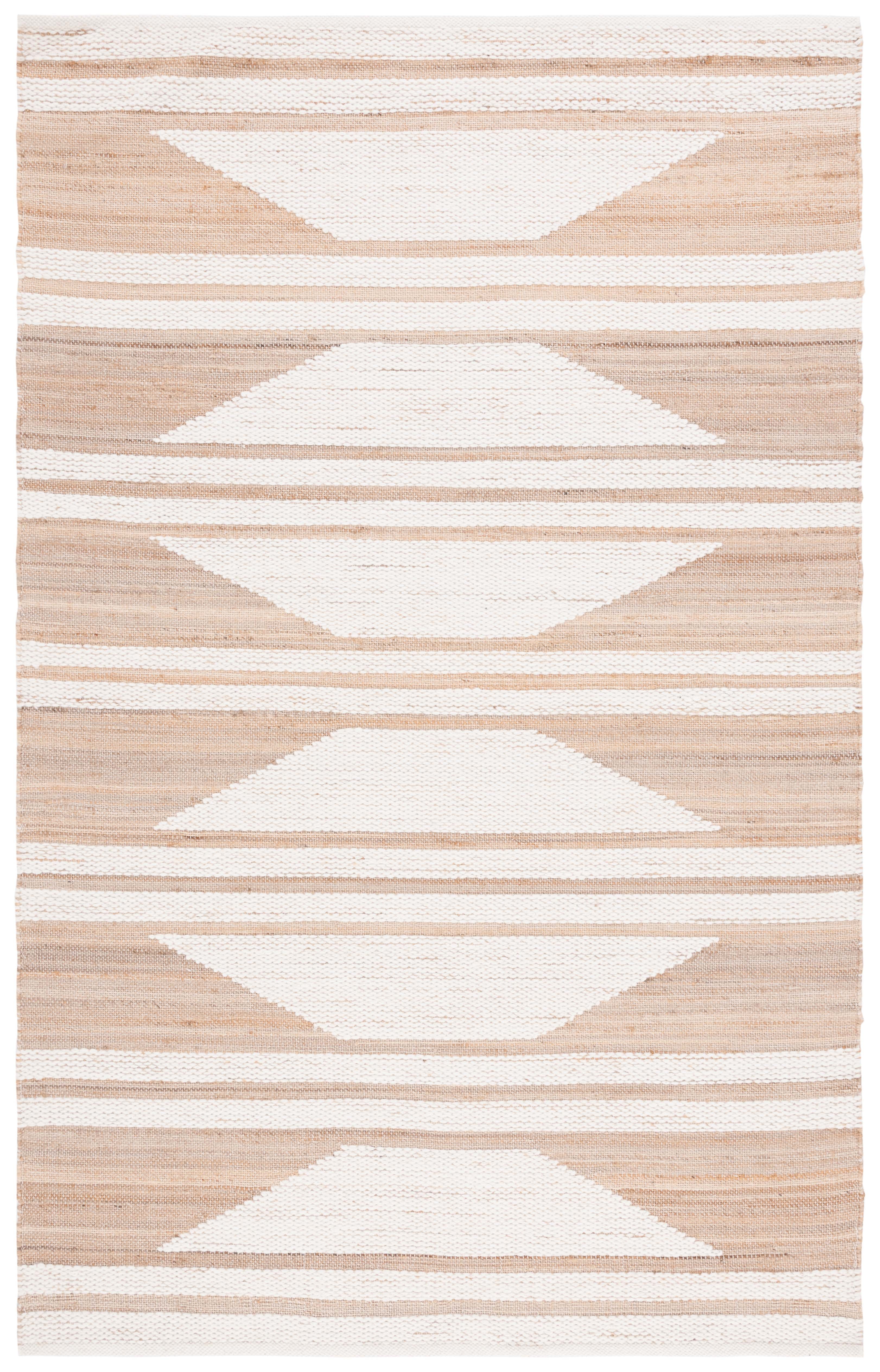 SAFAVIEH Natural Fiber Dina Geometric Area Rug, Natural/Ivory, 6' x 9'