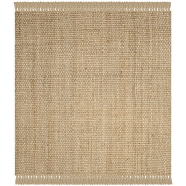 SAFAVIEH Natural Fiber Doncho Bordered Area Rug, Natural, 3' x 3' Square