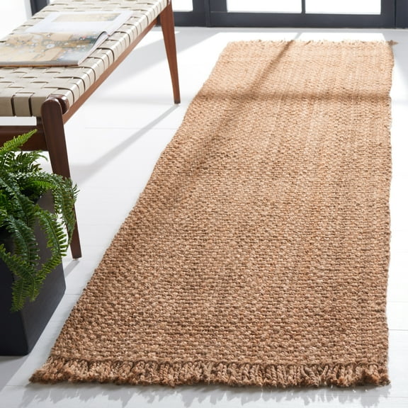 SAFAVIEH Natural Fiber Doncho Bordered Runner Rug, Natural, 2'6" x 16'