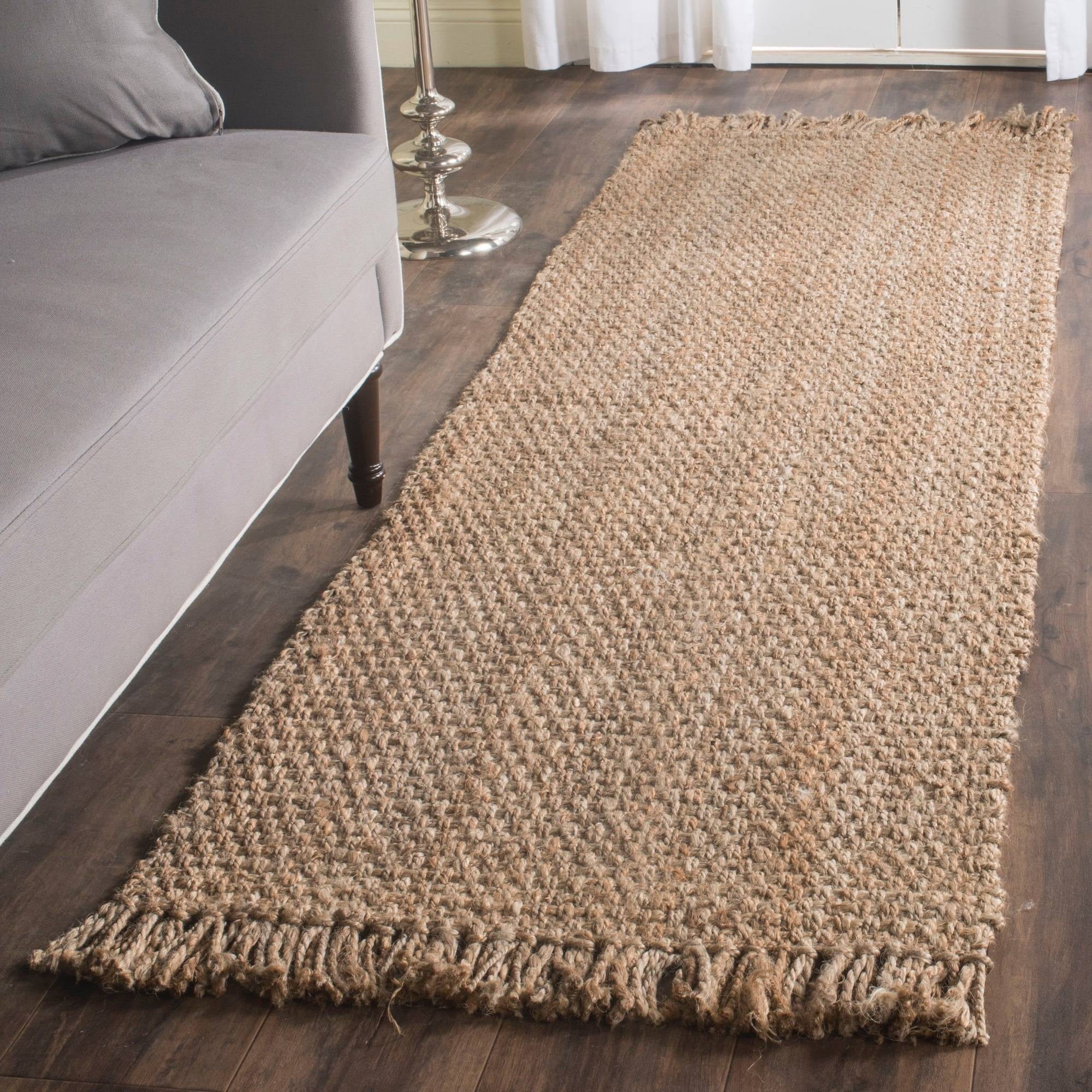 Natural Jute 2'6" x 12' Braided Runner Rug