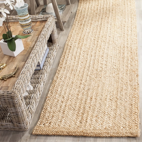 SAFAVIEH Natural Fiber Donelle Geometric Jute Runner Rug, Natural, 2'6" x 8'