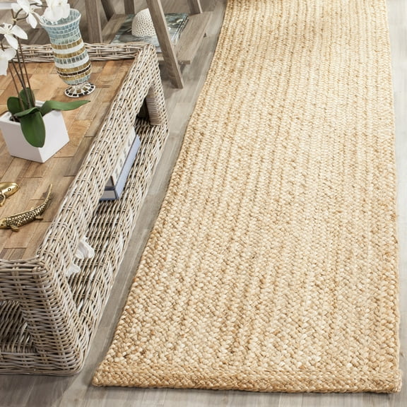 SAFAVIEH Natural Fiber Donelle Geometric Jute Runner Rug, Natural, 2'6" x 8'
