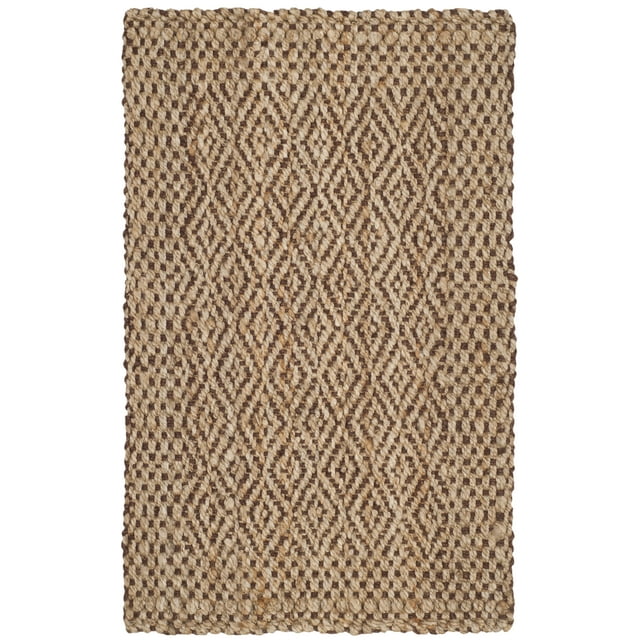 SAFAVIEH Natural Fiber Doreen Geometric Jute Area Rug, Natural/Brown, 2'3" x 4'