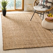 SAFAVIEH Natural Fiber Doreen Geometric Jute Area Rug, Natural/Brown, 7' x 7' Square
