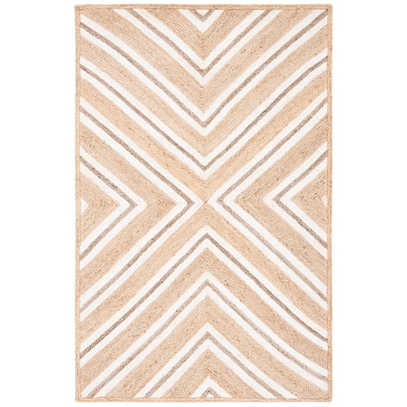 SAFAVIEH Natural Fiber Dudley Geometric Area Rug, Natural/Ivory, 3' x 5'