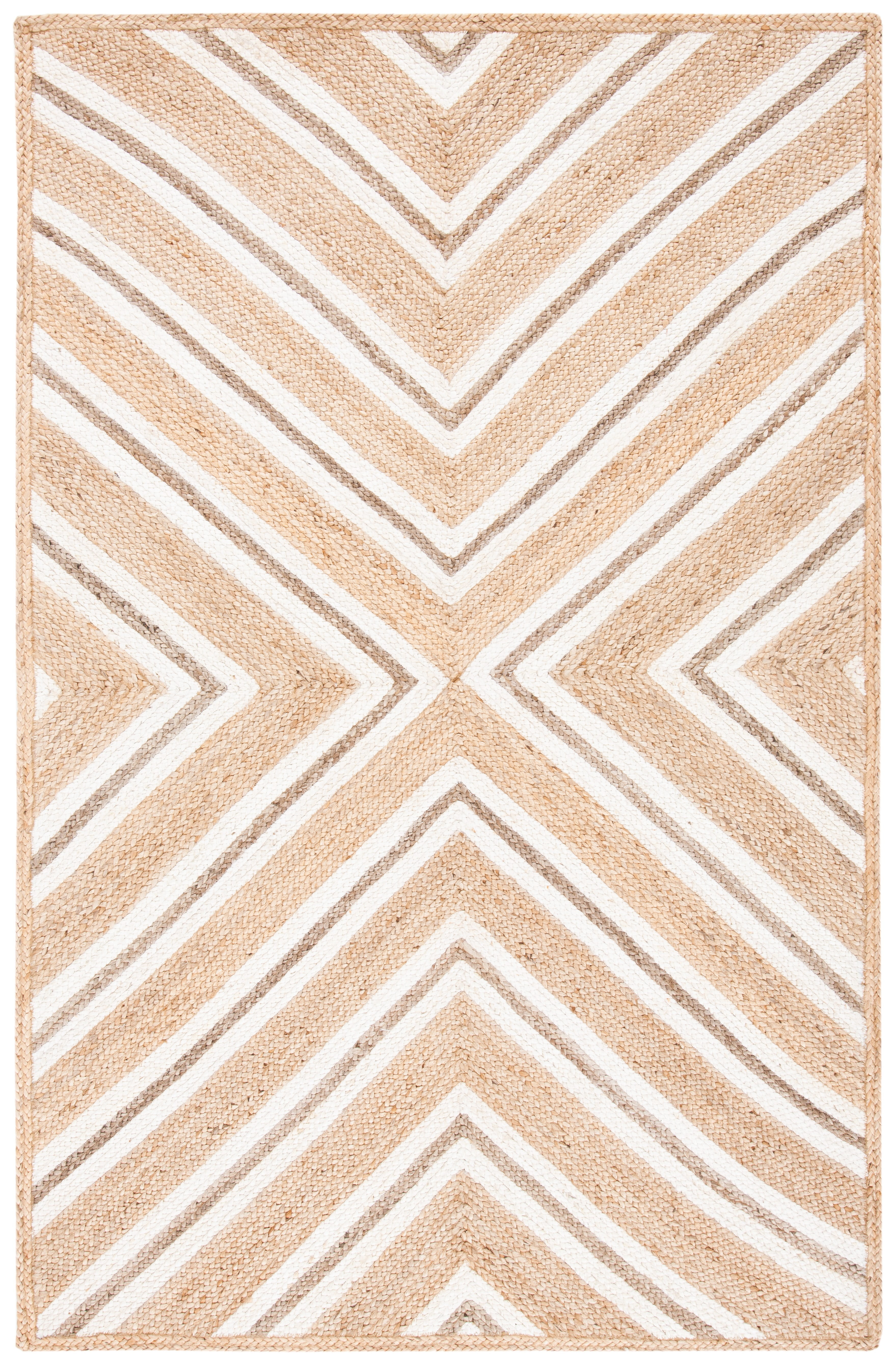 SAFAVIEH Natural Fiber Dudley Geometric Area Rug, Natural/Ivory, 4' x 6'