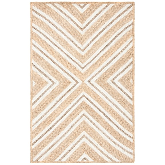 SAFAVIEH Natural Fiber Dudley Geometric Area Rug, Natural/Ivory, 6' x 9'
