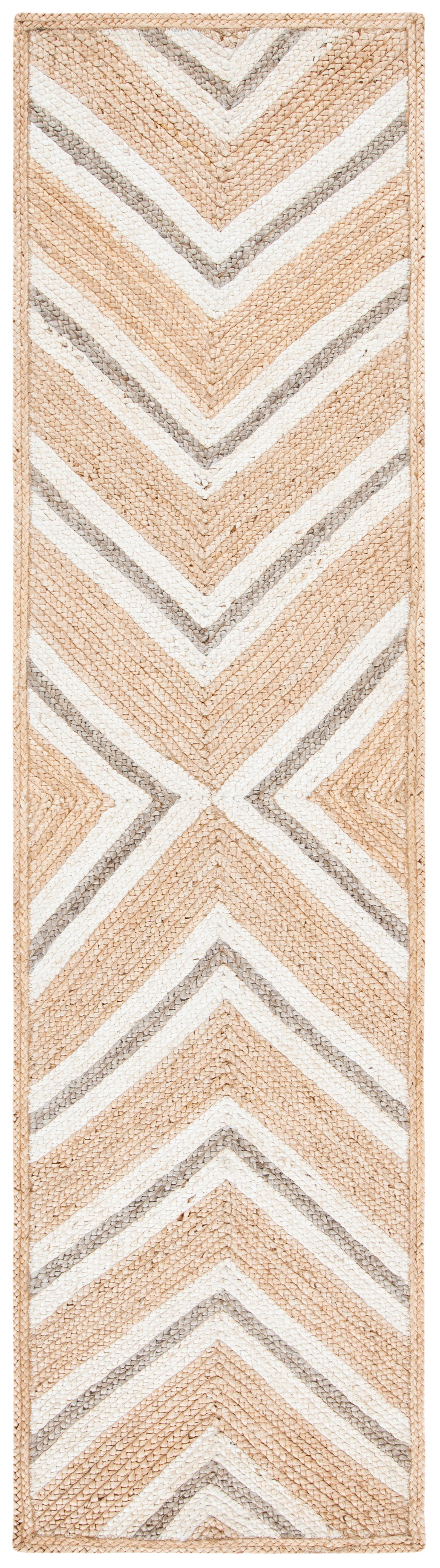 SAFAVIEH Natural Fiber Dudley Geometric Runner Rug, Natural/Ivory, 2'3" x 9'