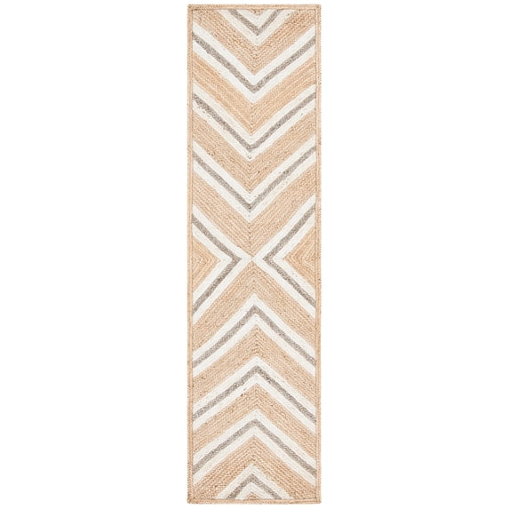 SAFAVIEH Natural Fiber Dudley Geometric Runner Rug, Natural/Ivory, 2'3" x 9'