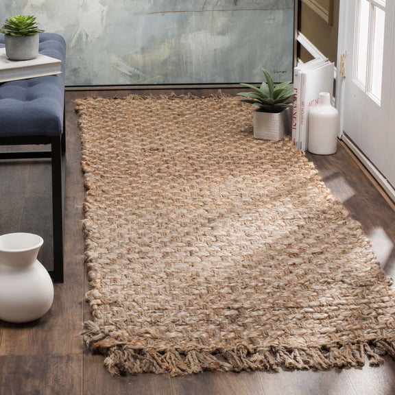 SAFAVIEH Natural Fiber Eason Braided Jute Runner Rug, Natural, 2'6" x 10'