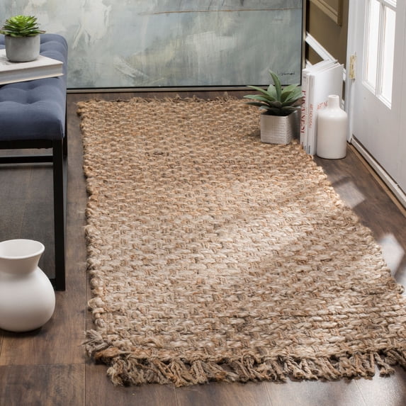 SAFAVIEH Natural Fiber Eason Braided Jute Runner Rug, Natural, 2'6" x 10'