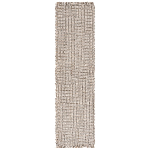 SAFAVIEH Natural Fiber Easton Solid Runner Rug, Natural/Grey, 2'3" x 8'