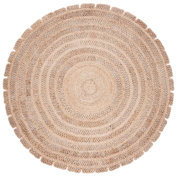 SAFAVIEH Natural Fiber Edythe Geometric Area Rug, Natural, 6' x 6' Round