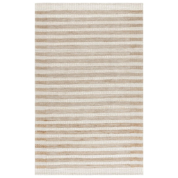 SAFAVIEH Natural Fiber Eleanora Striped Area Rug, Natural/Ivory, 6' x 9'