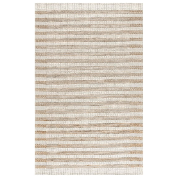 SAFAVIEH Natural Fiber Eleanora Striped Area Rug, Natural/Ivory, 6' x 9'