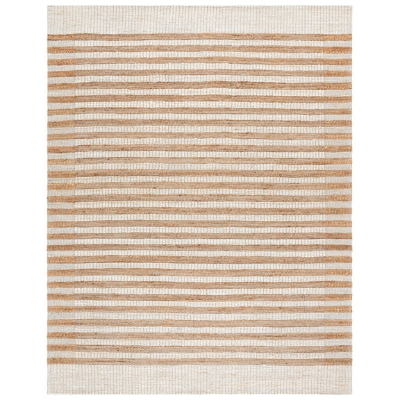 SAFAVIEH Natural Fiber Eleanora Striped Area Rug, Natural/Ivory, 8' x 10'