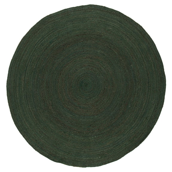 SAFAVIEH Natural Fiber Eliot Solid Area Rug, Dark Green, 3' x 3' Round