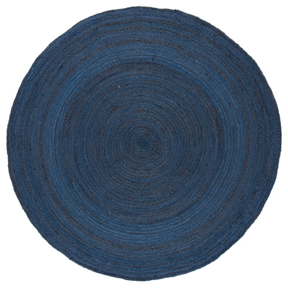 SAFAVIEH Natural Fiber Eliot Solid Area Rug, Navy/Blue, 6' x 6' Round