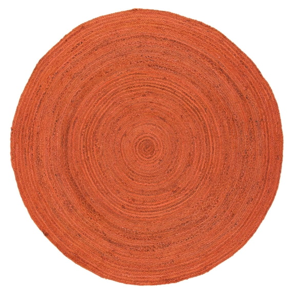 SAFAVIEH Natural Fiber Eliot Solid Area Rug, Rust, 4' x 4' Round