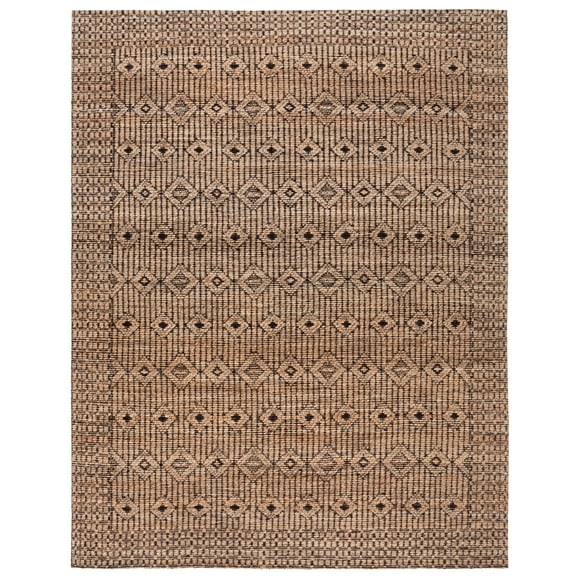 SAFAVIEH Natural Fiber Elissa Geometric Area Rug, Natural/Black, 8' x 10'
