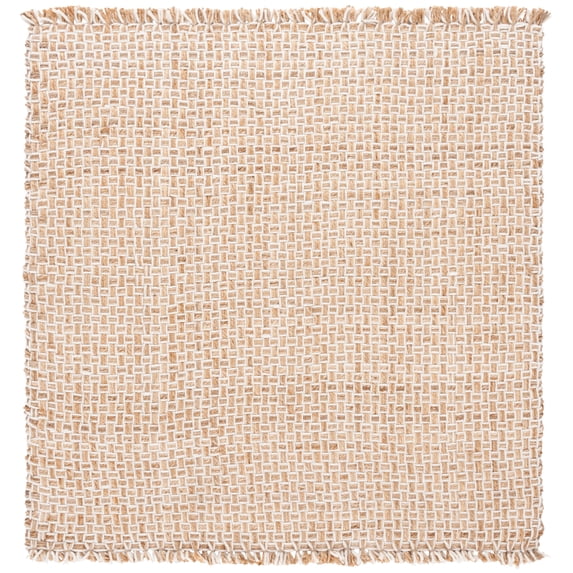 SAFAVIEH Natural Fiber Ella Solid Area Rug, Natural/Ivory, 6' x 6' Square